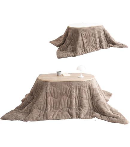 Amazon.co.jp : デスクこたつ 2点セット ハイタイプ 80×50 高さ72cm